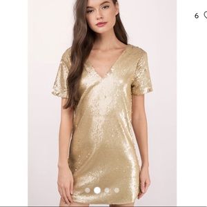 NWT Tobi Gold Sequin Mini Dress Sz XS